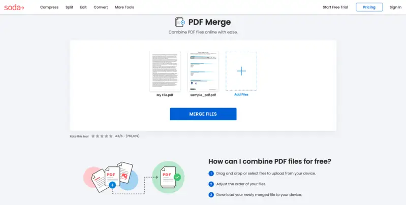 PDF combiner by SodaPDF